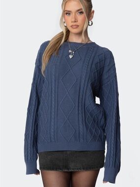 Edikted Blue Kniy Sweater